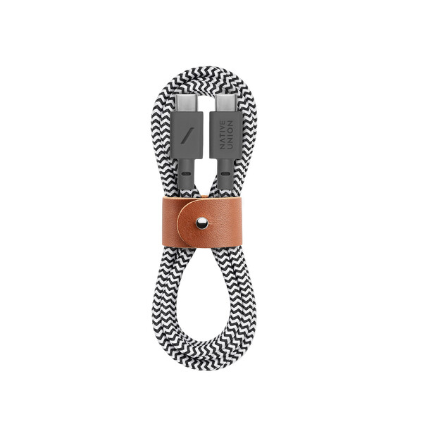 Sie sehen das Produktbild 01 von Native Union Belt USB-C auf USB-C Kabel 1.2m, zebra Native Union Belt USB-C auf USB-C Kabel 1.2m, zebra
