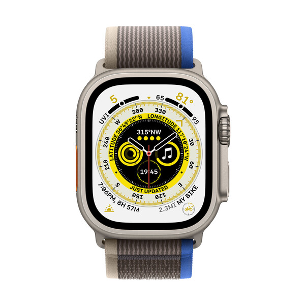 Sie sehen das Produktbild 02 von Apple Watch Ultra 49mm, Trailloop, S/M, blau/grau> Apple Watch Ultra 49mm, Trailloop, S/M, blau/grau>