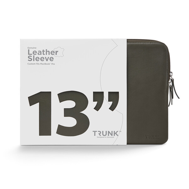 Sie sehen das Produktbild 02 von Trunk Leder Sleeve für MacBook Air/MacBook Pro 13", grün> Trunk Leder Sleeve für MacBook Air/MacBook Pro 13", grün>