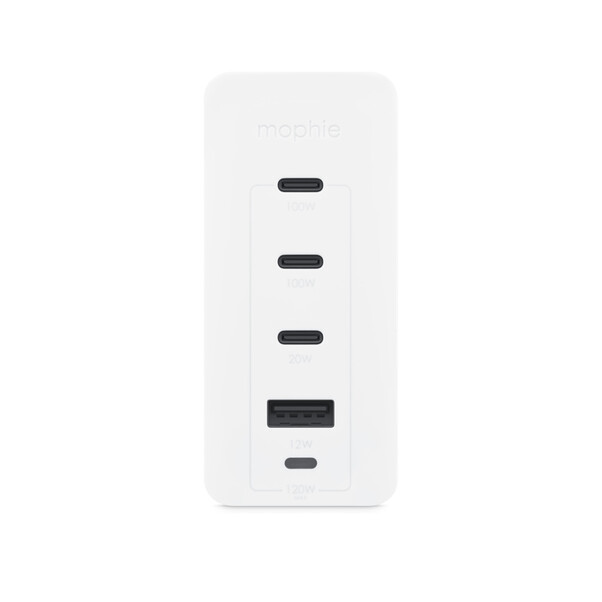 Mophie Speedport 120 4-Port GaN Ladegerät (120 W), weiß