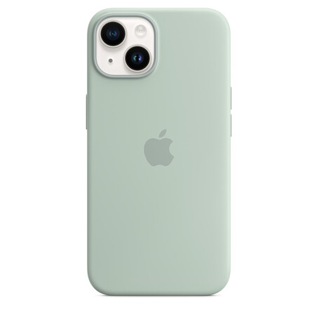 Sie sehen das Produktbild 01 von Apple iPhone 14 Plus Silikon Case mit MagSafe, agavengrün> Apple iPhone 14 Plus Silikon Case mit MagSafe, agavengrün>