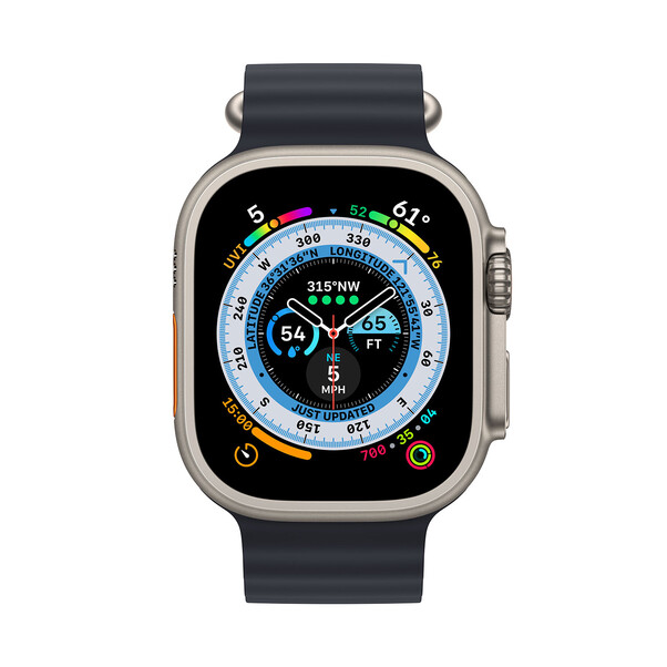 Apple Watch Ultra GPS + Cellular, Titan, 49mm Oceanarmband, mitternacht>