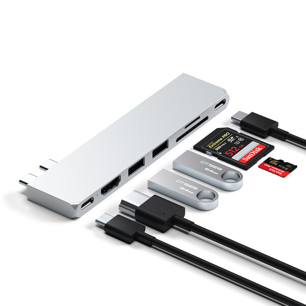 Satechi Type-C Pro Hub Slim, silber