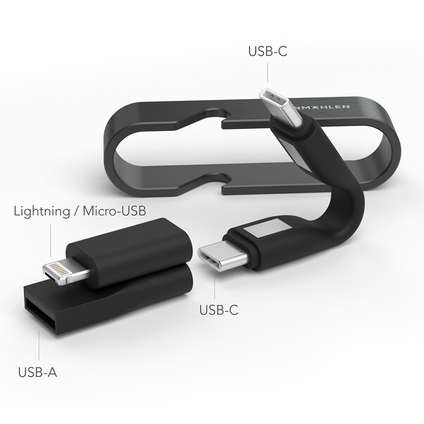 Sie sehen das Produktbild 02 von Vonmählen High Six, 6-in-1 Schnellladekabel, schwarz Vonmählen High Six, 6-in-1 Schnellladekabel, schwarz