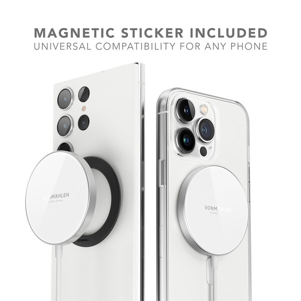 Vonmählen Aura Mini, magnetisches WL Charging Pad, weiß