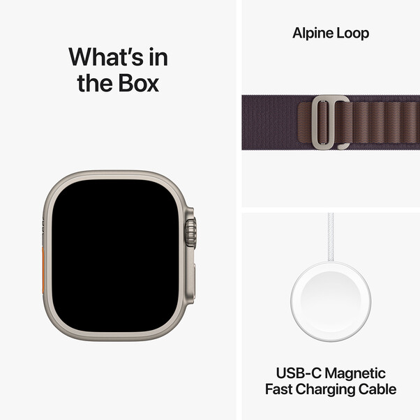 Apple Watch Ultra 2 GPS + Cellular, Titan, 49mm Alpinarmband, medium, indigo>