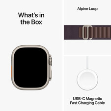 Apple Watch Ultra 2 GPS + Cellular, Titan, 49mm Alpinarmband, medium, indigo>