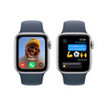 Apple Watch SE GPS, Aluminum silber, 40mm mit Sportarmband, sturmblau - S/M>