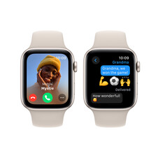 Apple Watch SE GPS, Aluminum polarstern, 44mm mit Sportarmband, polarstern - S/M>