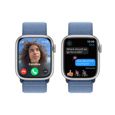 Apple Watch Series 9 GPS + Cellular, Aluminium silber, 41mm mit Sport Loop, winterblau>