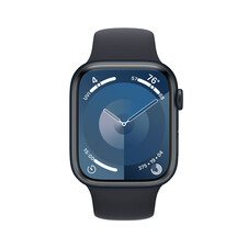Sie sehen das Produktbild 02 von Apple Watch Series 9 GPS + Cellular, Aluminium mitternacht, 45mm mit Sportarmband, mitternacht - M/L> Apple Watch Series 9 GPS + Cellular, Aluminium mitternacht, 45mm mit Sportarmband, mitternacht - M/L>