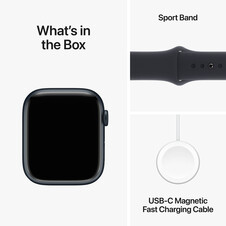 Sie sehen das Produktbild 10 von Apple Watch Series 9 GPS + Cellular, Aluminium mitternacht, 45mm mit Sportarmband, mitternacht - M/L> Apple Watch Series 9 GPS + Cellular, Aluminium mitternacht, 45mm mit Sportarmband, mitternacht - M/L>