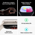 Apple Watch Series 9 GPS + Cellular, Aluminium silber, 45mm mit Sportarmband, sturmblau - S/M>