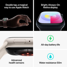 Apple Watch Series 9 GPS + Cellular, Aluminium rosé, 45mm mit Sport Loop, hellrosa>