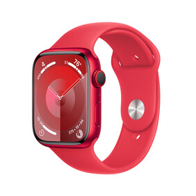 Apple Watch Series 9 GPS + Cellular, Aluminium (PRODUCT)RED, 45mm mit Sportarmband, (PRODUCT)RED - M/L&amp;gt;