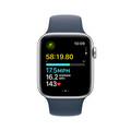 Apple Watch SE GPS + Cellular, Aluminum silber, 44mm mit Sportarmband, sturmblau - M/L>