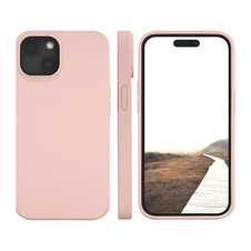 dbramante Monaco Silkon Case mit MagSafe für iPhone 14/15, pink sand