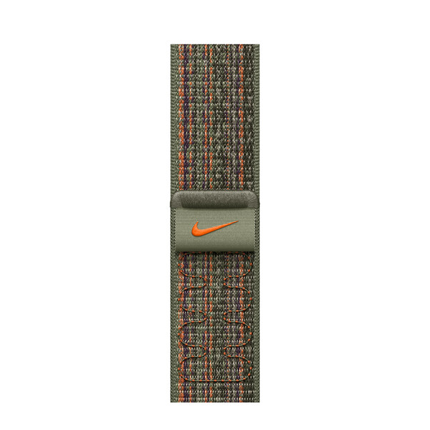 Sie sehen das Produktbild 01 von Apple Watch 45mm Nike Sport Loop, sequoia/orange> Apple Watch 45mm Nike Sport Loop, sequoia/orange>