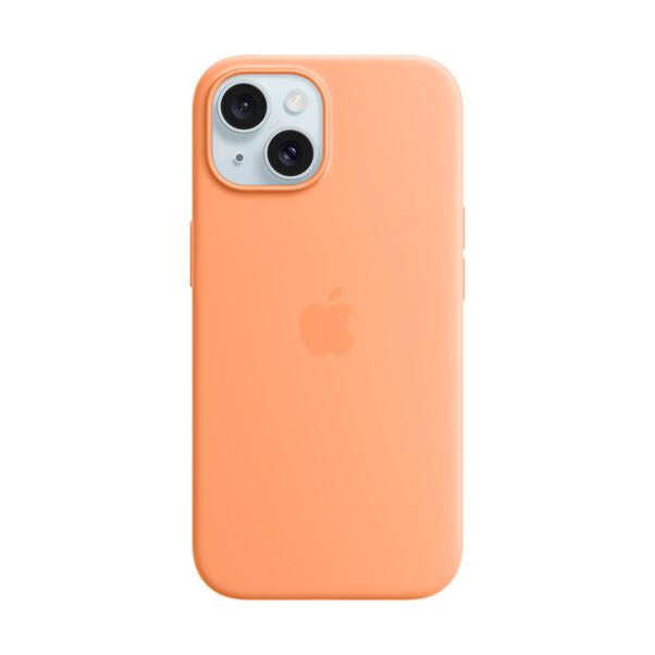 Sie sehen das Produktbild 01 von Apple iPhone 15 Silikon Case mit MagSafe, Sorbet orange> Apple iPhone 15 Silikon Case mit MagSafe, Sorbet orange>