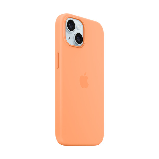 Sie sehen das Produktbild 02 von Apple iPhone 15 Silikon Case mit MagSafe, Sorbet orange> Apple iPhone 15 Silikon Case mit MagSafe, Sorbet orange>