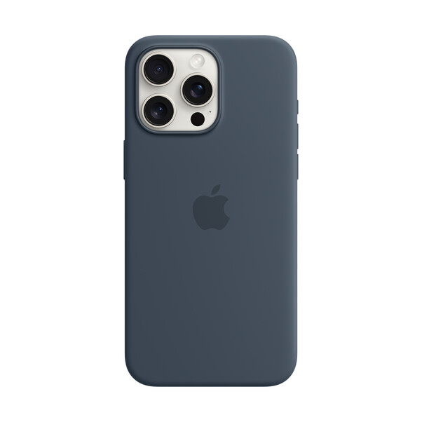 Sie sehen das Produktbild 01 von Apple iPhone 15 Pro Max Silikon Case mit MagSafe, sturmblau> Apple iPhone 15 Pro Max Silikon Case mit MagSafe, sturmblau