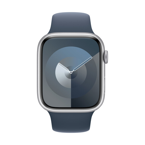 Apple Watch 45mm Sportarmband, sturmblau, S/M>