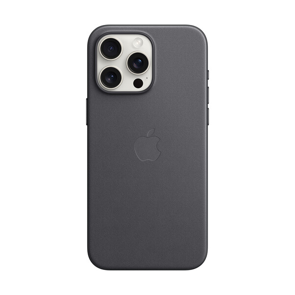 Apple iPhone 15 Pro Max Feingewebe Case mit MagSafe, schwarz>