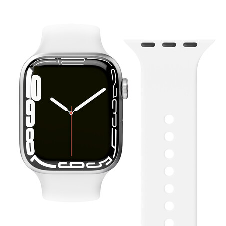 Sie sehen das Produktbild 01 von Vonmählen Silikon Loop One für Apple Watch 42/44/45/49 mm, weiß > Vonmählen Silikon Loop One für Apple Watch 42/44/45/49 mm, weiß >