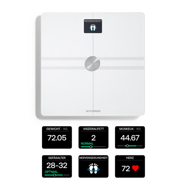 Sie sehen das Produktbild 04 von Withings Body Comp WLAN-Körperwaage, weiß Withings Body Comp WLAN-Körperwaage, weiß