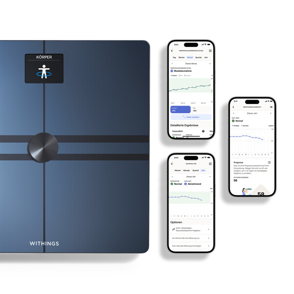 Sie sehen das Produktbild 03 von Withings Body Comp WLAN-Körperwaage, schwarz Withings Body Comp WLAN-Körperwaage, schwarz