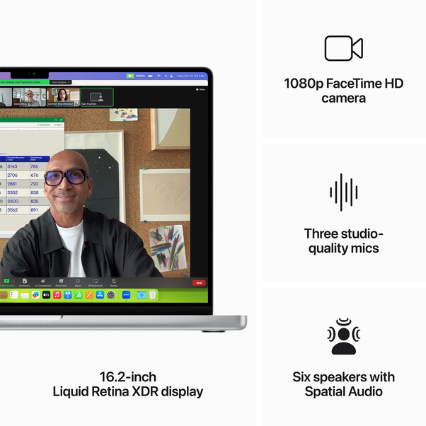 MacBook Pro 16" mit M3 Pro Chip 12-Core CPU und 18-Core GPU, 36GB, 512GB SSD, silber>