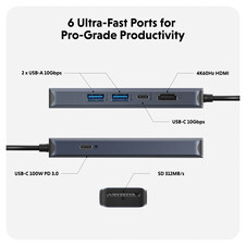 Hyper - HyperDrive Next 6-Port-USB-C-Hub, mitternachtblau