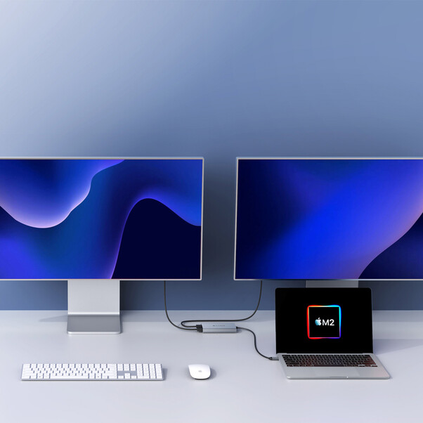 Hyper - HyperDrive Dual 4K HDMI Adapter für M1/M2/M3 MacBook, silber