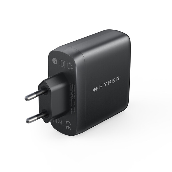 Sie sehen das Produktbild 04 von Hyper - HyperJuice 100W USB-C GaN Ladegerät (EU Stecker), schwarz BULK> Hyper - HyperJuice 100W USB-C GaN Ladegerät (EU Stecker), schwarz BULK>