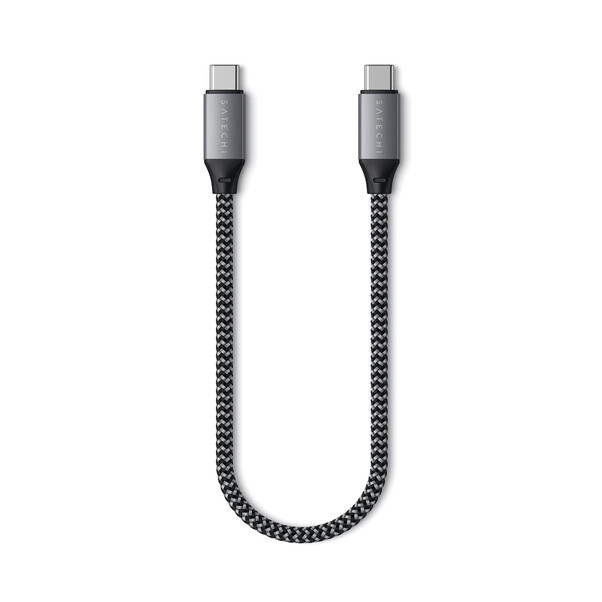 Sie sehen das Produktbild 01 von Satechi Type-C zu Type-C Kabel 25 cm, space grau Satechi Type-C zu Type-C Kabel 25 cm, space grau