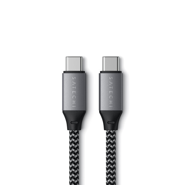 Sie sehen das Produktbild 02 von Satechi Type-C zu Type-C Kabel 25 cm, space grau Satechi Type-C zu Type-C Kabel 25 cm, space grau
