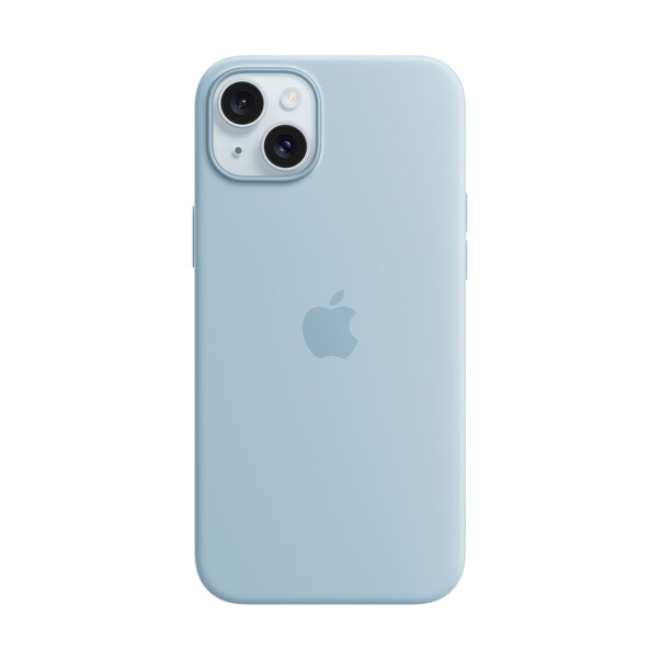 Sie sehen das Produktbild 01 von Apple iPhone 15 Plus Silikon Case mit MagSafe, hellblau> Apple iPhone 15 Plus Silikon Case mit MagSafe, hellblau>