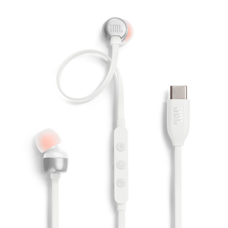 JBL TUNE310C, kabelgebundener USB-C In-Ear Kopfhörer, weiß