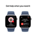 Apple Watch Series 10 GPS + Cellular, Aluminium silber, 42mm mit Sportarmband, denim - M/L>