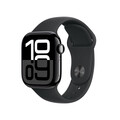 Sie sehen das Produktbild 01 von Apple Watch Series 10 GPS + Cellular, Aluminium diamantschwarz, 42mm mit Sportarmband, schwarz - M/L> Apple Watch Series 10 GPS + Cellular, Aluminium diamantschwarz, 42mm mit Sportarmband, schwarz - M/L>