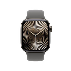 Sie sehen das Produktbild 02 von Apple Watch Series 10 GPS + Cellular, Titan natur, 42mm mit Sportarmband, steingrau - M/L> Apple Watch Series 10 GPS + Cellular, Titan natur, 42mm mit Sportarmband, steingrau - M/L>