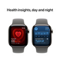Sie sehen das Produktbild 05 von Apple Watch Series 10 GPS + Cellular, Titan natur, 42mm mit Sportarmband, steingrau - M/L> Apple Watch Series 10 GPS + Cellular, Titan natur, 42mm mit Sportarmband, steingrau - M/L>