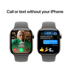 Sie sehen das Produktbild 07 von Apple Watch Series 10 GPS + Cellular, Titan natur, 42mm mit Sportarmband, steingrau - M/L> Apple Watch Series 10 GPS + Cellular, Titan natur, 42mm mit Sportarmband, steingrau - M/L>