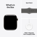 Sie sehen das Produktbild 09 von Apple Watch Series 10 GPS + Cellular, Titan natur, 42mm mit Sportarmband, steingrau - M/L> Apple Watch Series 10 GPS + Cellular, Titan natur, 42mm mit Sportarmband, steingrau - M/L>