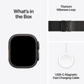 Sie sehen das Produktbild 17 von Apple Watch Ultra 2 GPS + Cellular, Titan schwarz, 49mm mit Milanaise-Armband, Titan schwarz - M> Apple Watch Ultra 2 GPS + Cellular, Titan schwarz, 49mm mit Milanaise-Armband, Titan schwarz - M>
