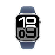 Sie sehen das Produktbild 03 von Apple Watch Series 10 GPS, Aluminium silber, 46mm mit Sportarmband, denim - M/L> Apple Watch Series 10 GPS, Aluminium silber, 46mm mit Sportarmband, denim - M/L>
