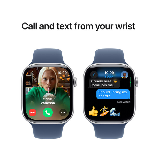 Sie sehen das Produktbild 13 von Apple Watch Series 10 GPS, Aluminium silber, 46mm mit Sportarmband, denim - M/L> Apple Watch Series 10 GPS, Aluminium silber, 46mm mit Sportarmband, denim - M/L>