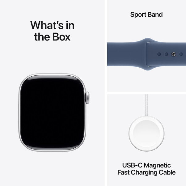 Sie sehen das Produktbild 17 von Apple Watch Series 10 GPS, Aluminium silber, 46mm mit Sportarmband, denim - M/L> Apple Watch Series 10 GPS, Aluminium silber, 46mm mit Sportarmband, denim - M/L>