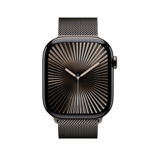 Apple Watch Series 10 GPS + Cellular, Titan schiefer, 46mm mit Milanaise-Armband, schiefer - S/M>