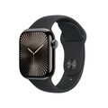 Apple Watch Series 10 GPS + Cellular, Titan schiefer, 42mm mit Sportarmband, schwarz - M/L>